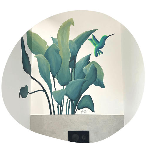 Projekt Wandmalerei Badezimmer Bungalow